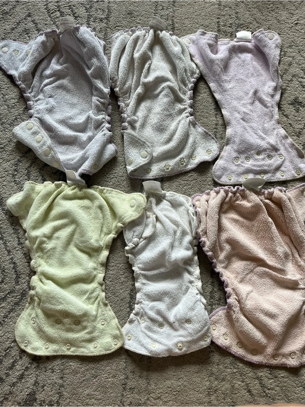 Multi-Pack Kissaluvs Terry Cloth Cloth Diaper Inserts - Pastel Colors